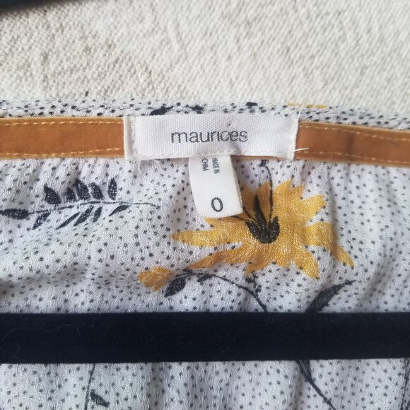 Maurices Floral Dress Shirt HARVEST Flower Flowy Sleeved Blouse Autumn Essential - Picture 7 of 9